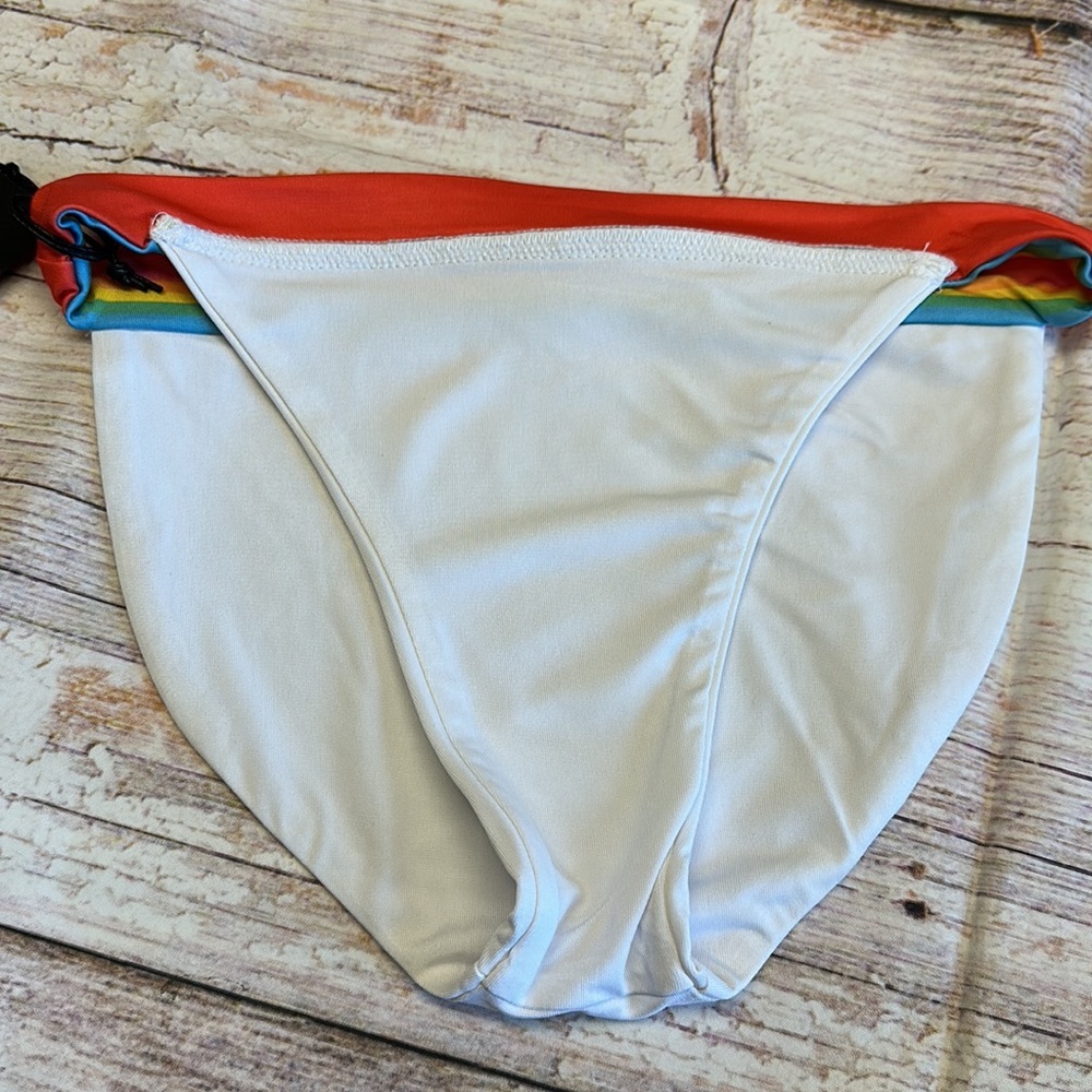 Chaser • White with Rainbow Bikini Bottoms • Sz M • NWT! - Picture 9 of 9